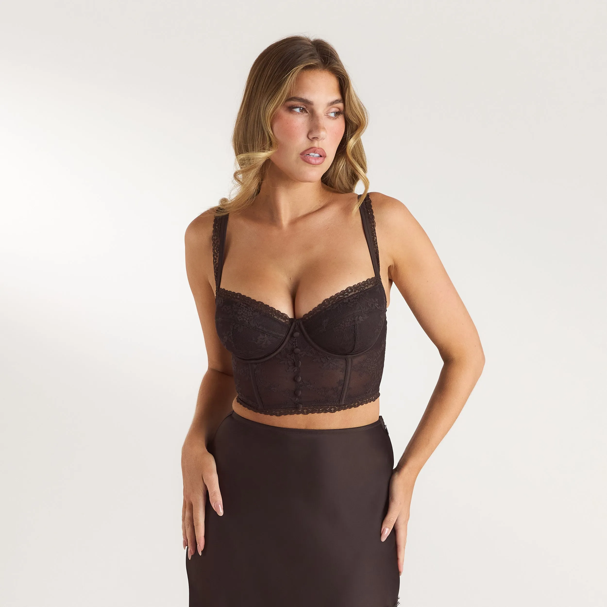 Lace Bralette Top - Chocolate sold by Lounge Underwear product image thumbnail 4
