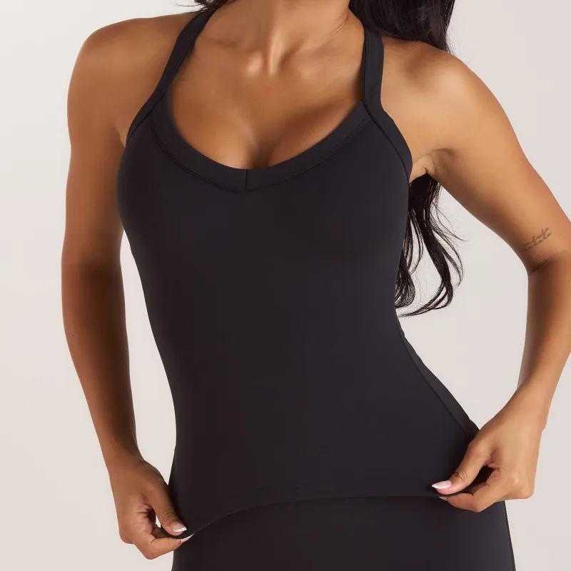 ContourSoft™ V-Neck Cami Top with Built-In Bra - Black made by Lounge Underwear