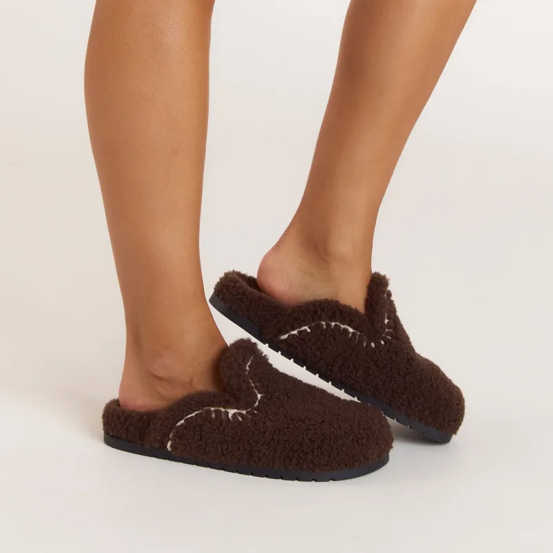 Anya Mule Slippers - Chocolate made by Lounge Underwear