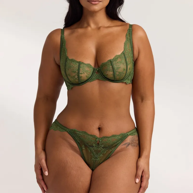 Enchant Plunge Bra - Olive made by Lounge Underwear