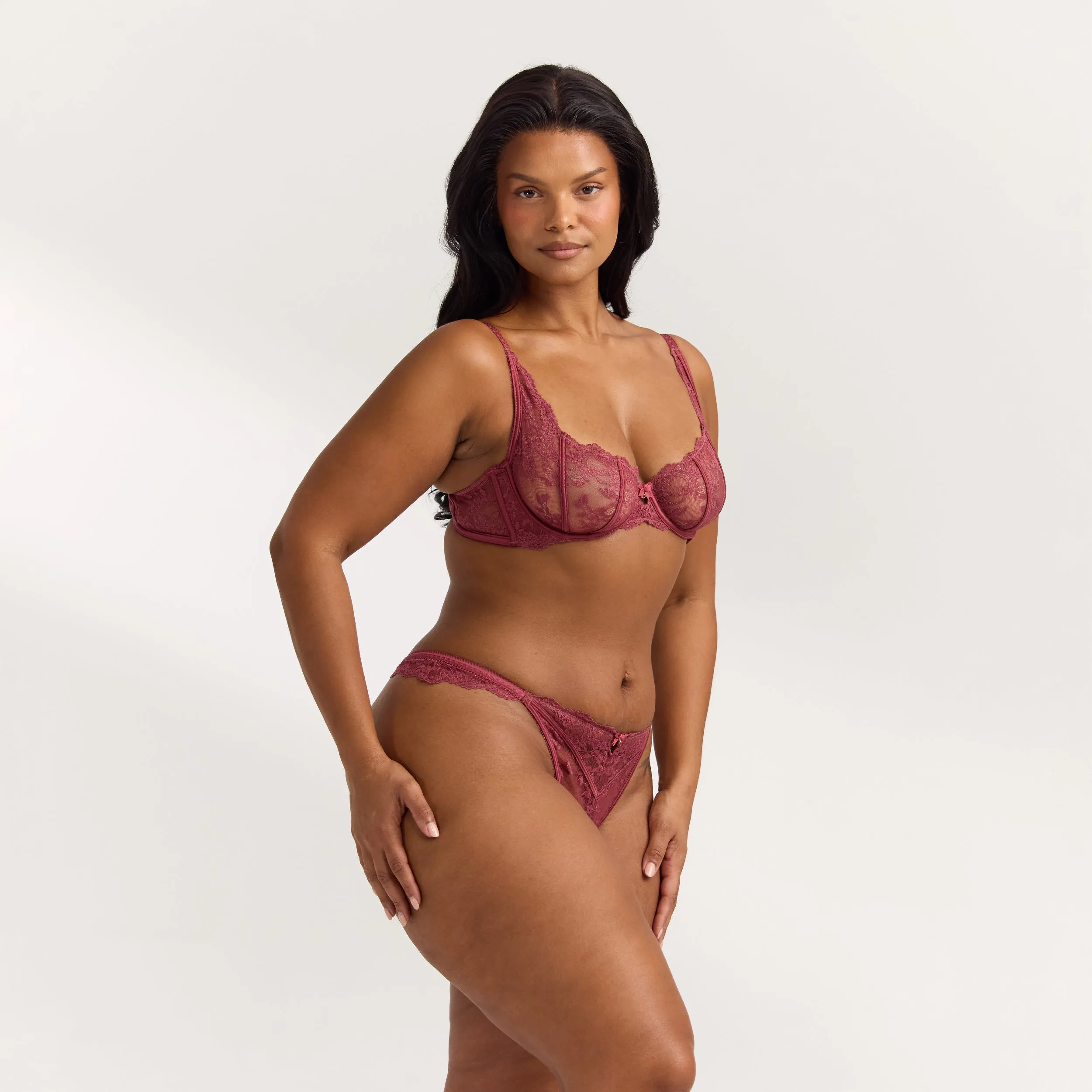 Enchant Plunge Bra - Rhubarb sold by Lounge Underwear product image thumbnail 5