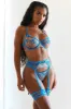 Frankie Intimates Thong & Suspender Belt (Set) - Cobalt Blue sold by Lounge Underwear
