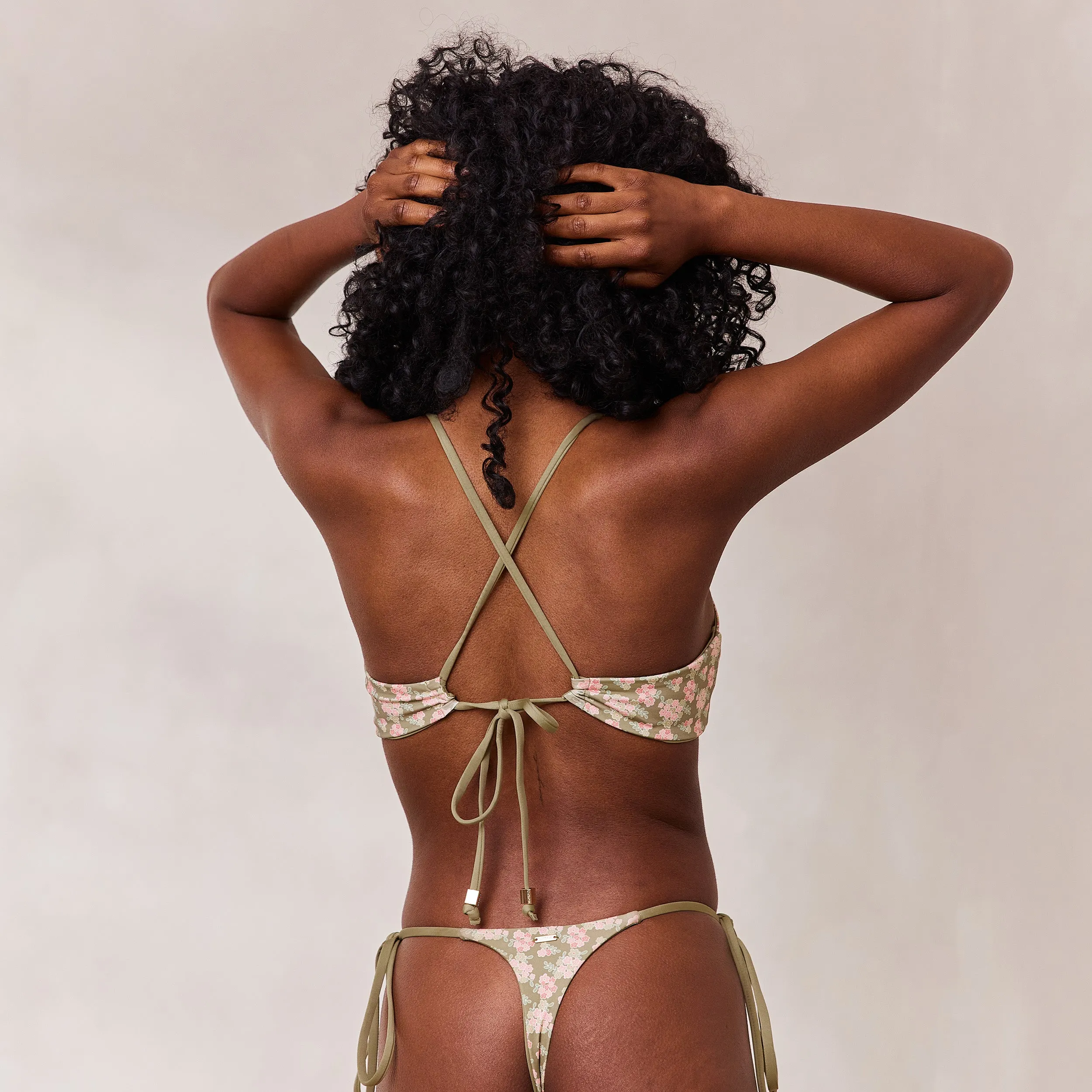 Reversible Bralette Bikini Top - Green/Floral sold by Lounge Underwear product image thumbnail 2