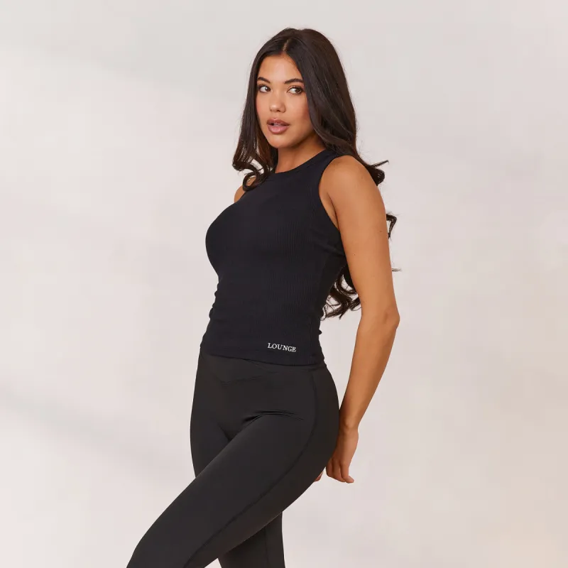 Varsity Racerback Top - Black made by Lounge Underwear