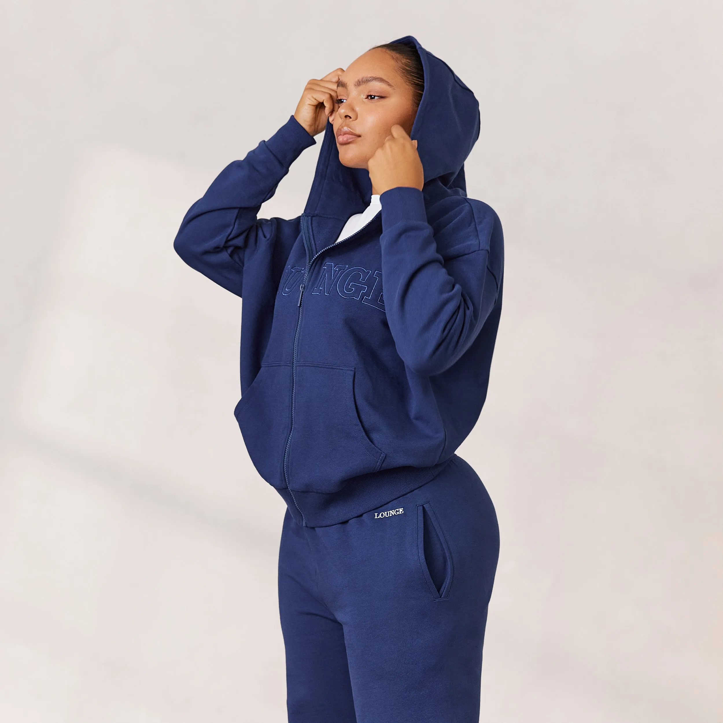 Varsity Zip-Up Hoodie - Navy sold by Lounge Underwear product image thumbnail 5