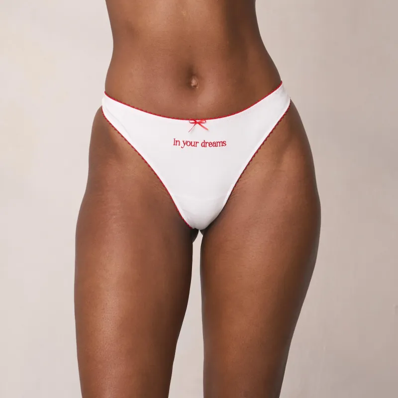 'In Your Dreams' Thong - White sold by Lounge Underwear
