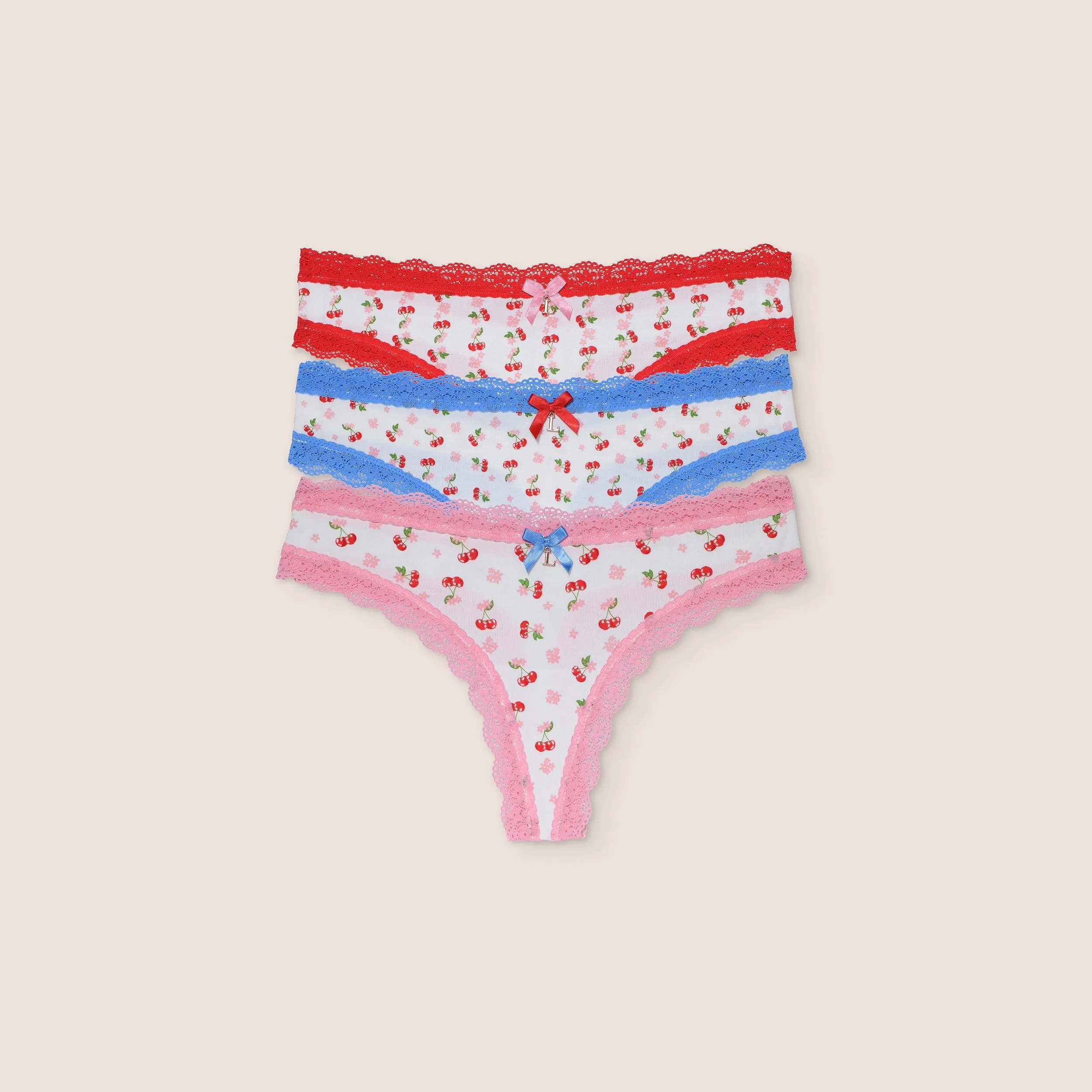 Cherry Print Thongs (3 Pack) - Multi sold by Lounge Underwear