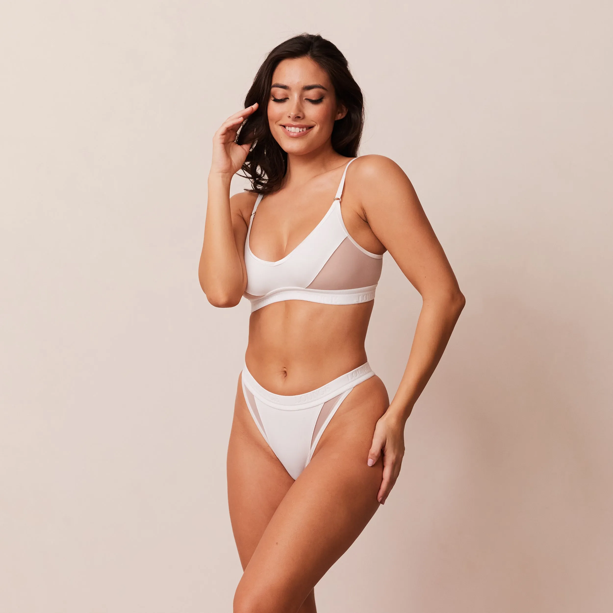 Contour Mesh Bra - White sold by Lounge Underwear product image thumbnail 5