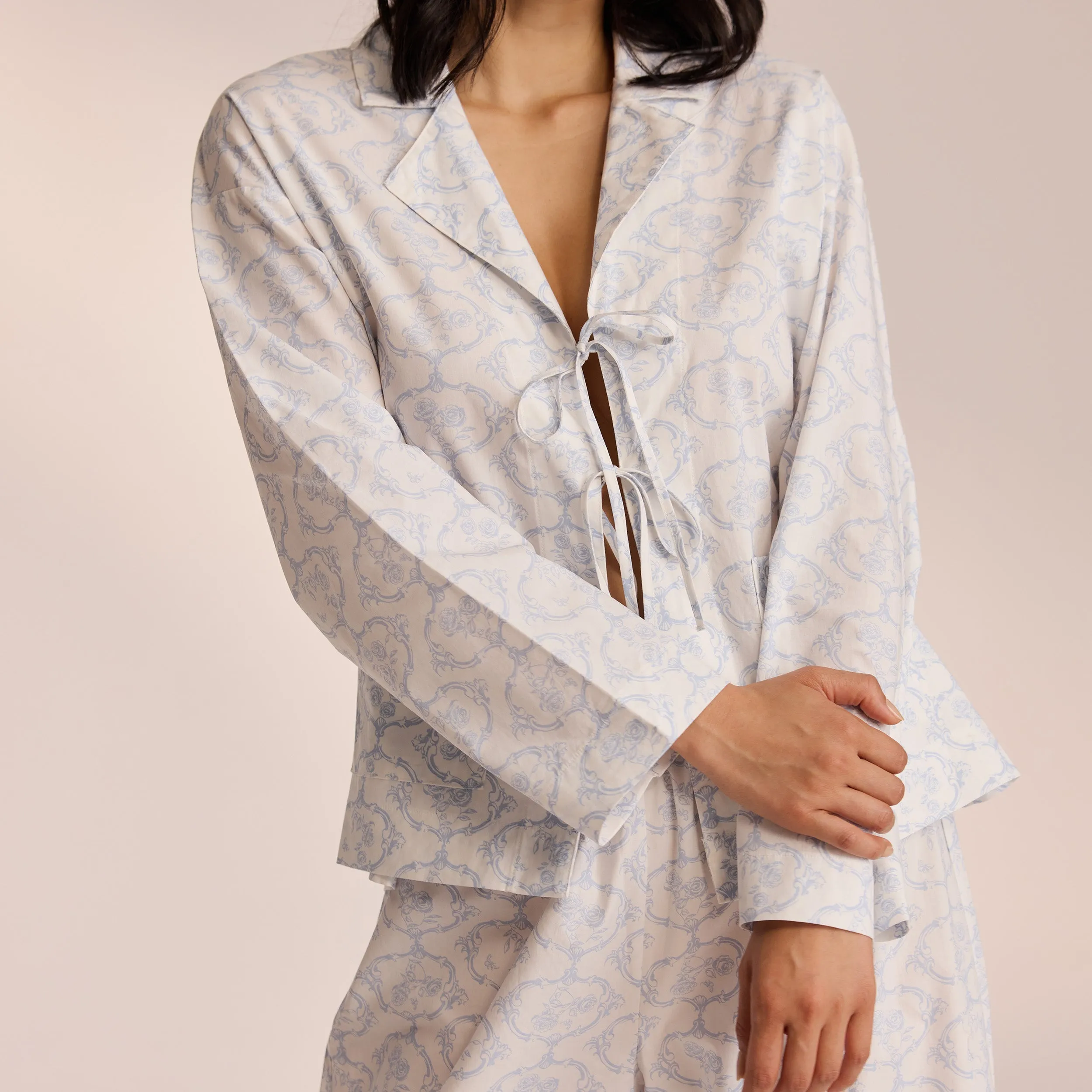 Cotton Pajama Shirt - Blue sold by Lounge Underwear product image thumbnail 2