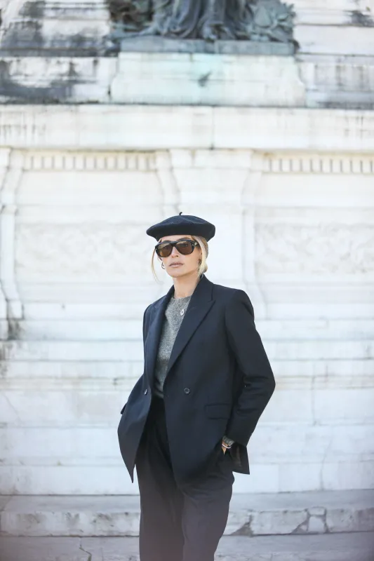Blazer Croisé Flanelle Noire Light Oversize made by Drapeau noir