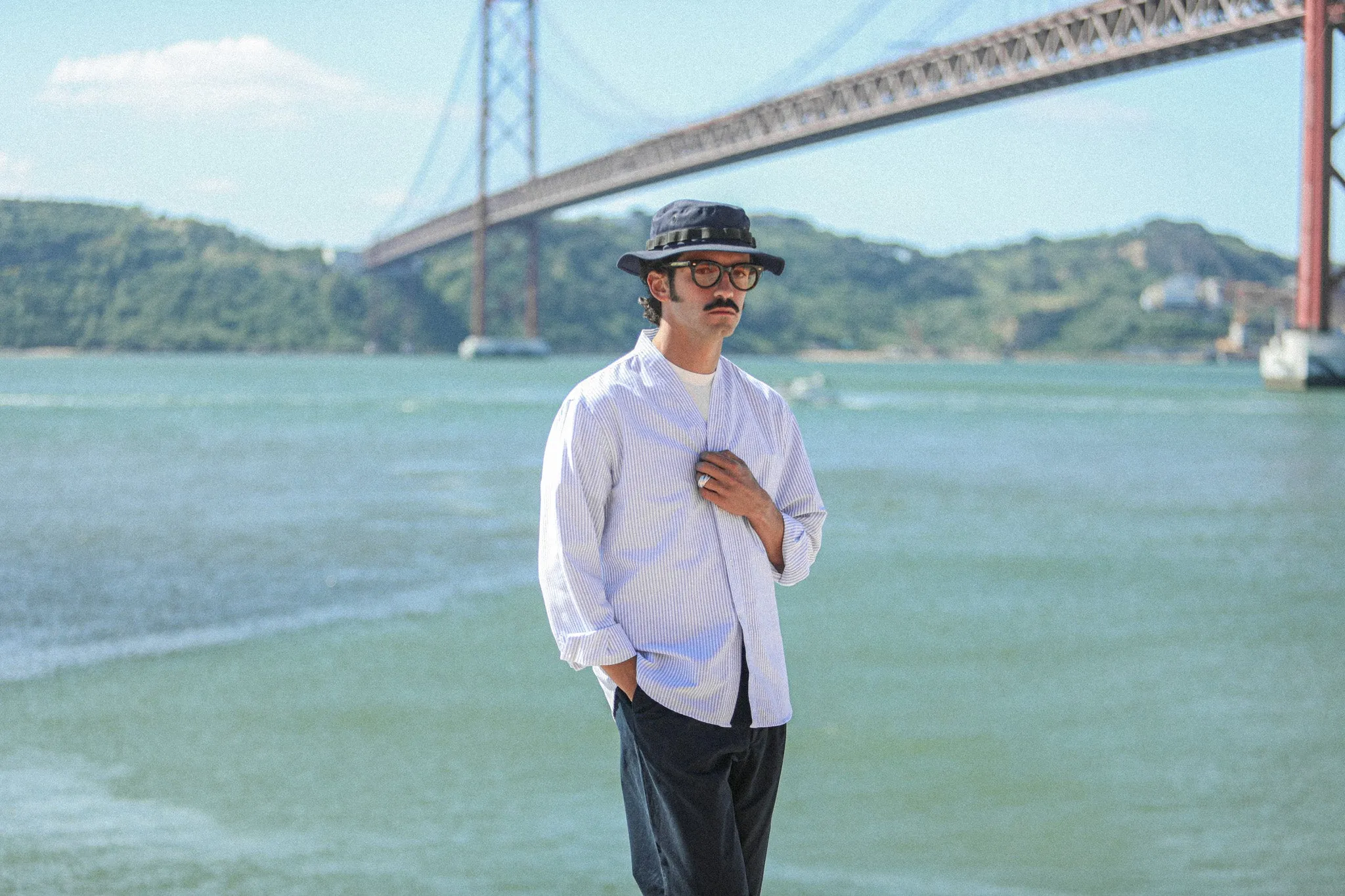 Cardigan Shirt Oxford Stripes sold by Drapeau noir product image thumbnail 3