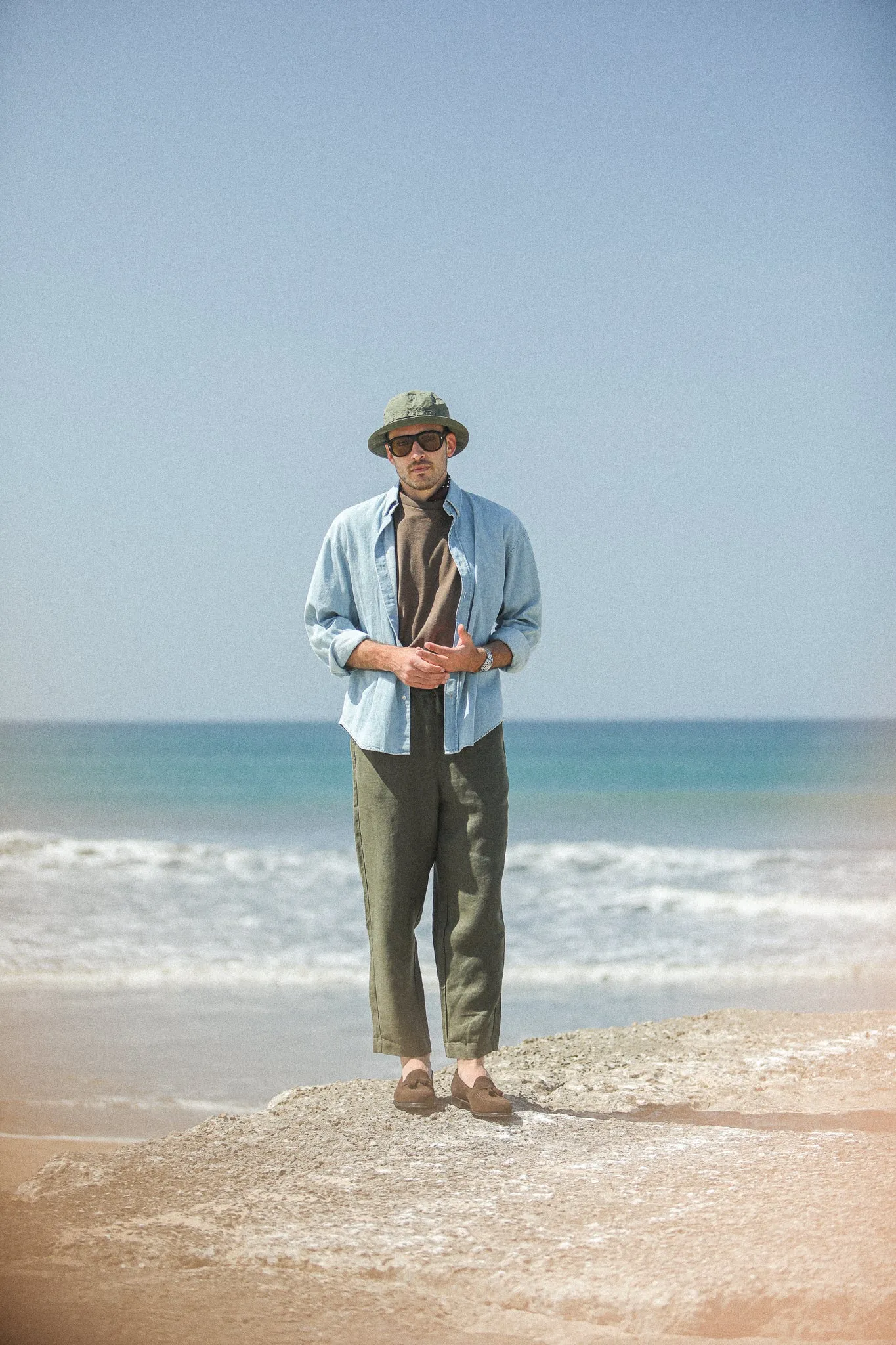 Beach Pant - Lin Khaki sold by Drapeau noir product image thumbnail 4