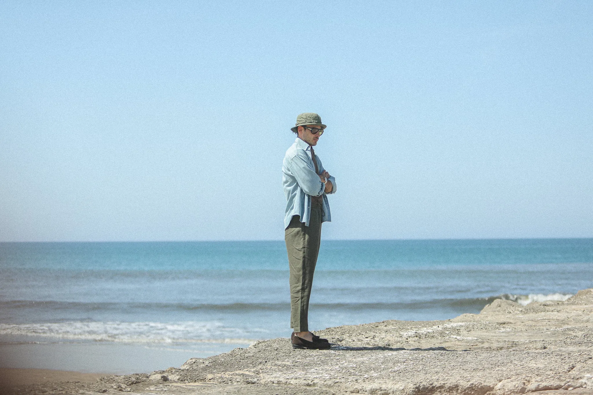 Beach Pant - Lin Khaki sold by Drapeau noir product image thumbnail 3