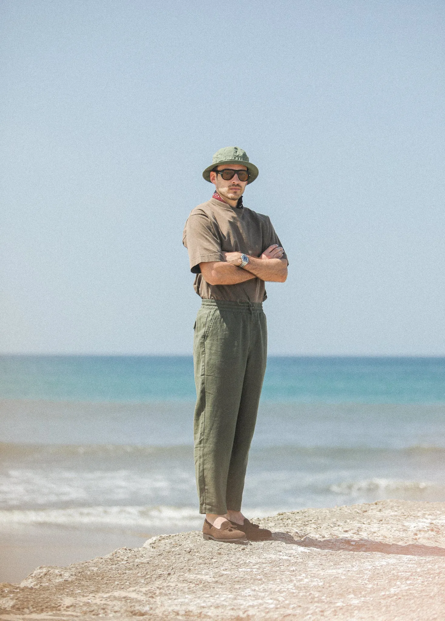 Beach Pant - Lin Khaki sold by Drapeau noir product image thumbnail 2