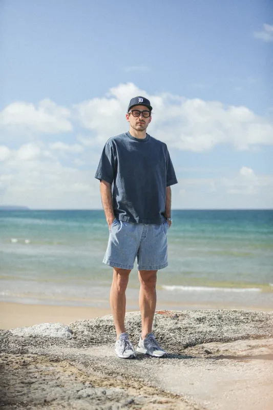 Beach Short Denim Japonais Bleach made by Drapeau noir