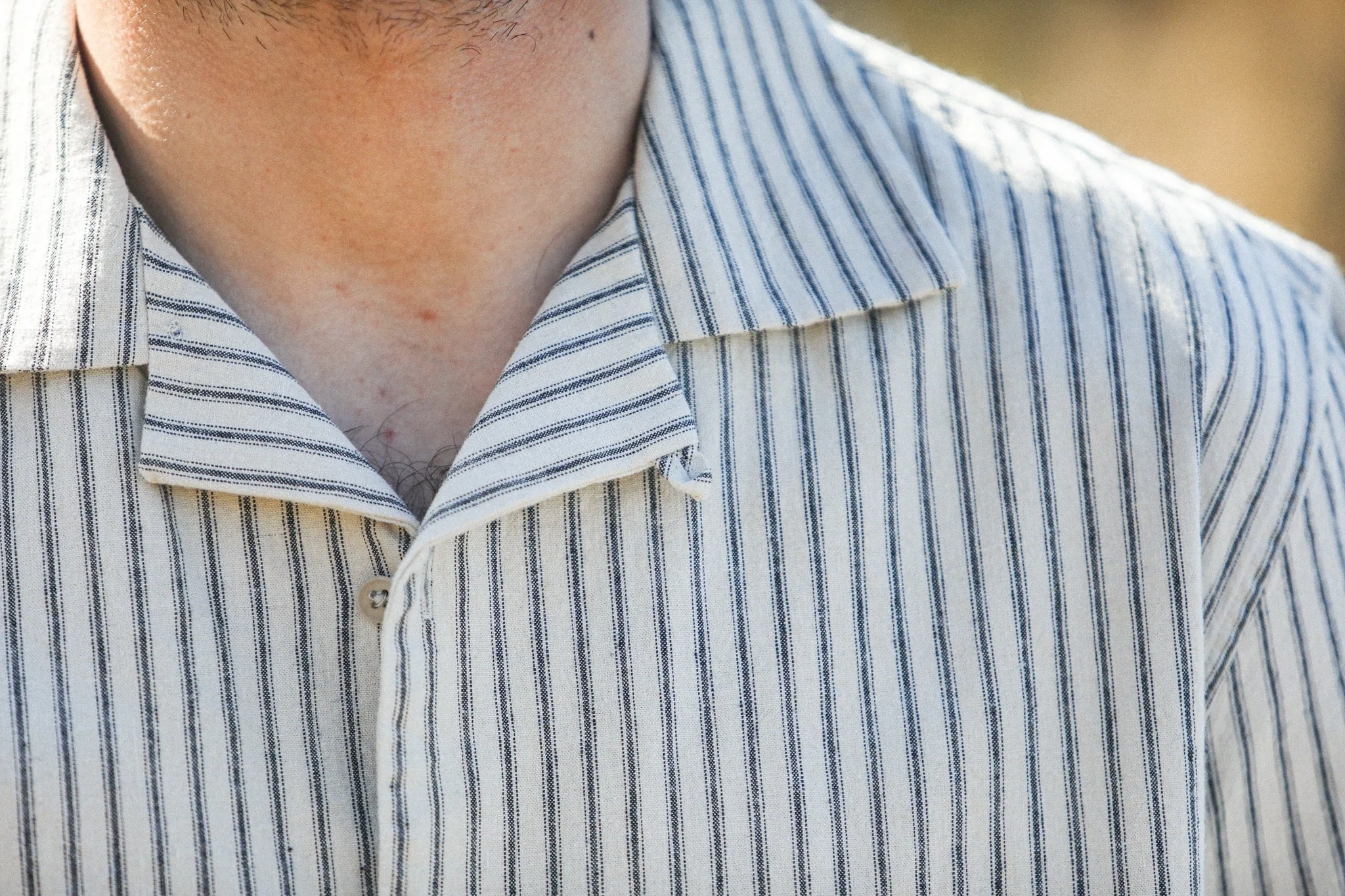 Camp Collar Stripes Beige - Modern Fit sold by Drapeau noir product image thumbnail 5