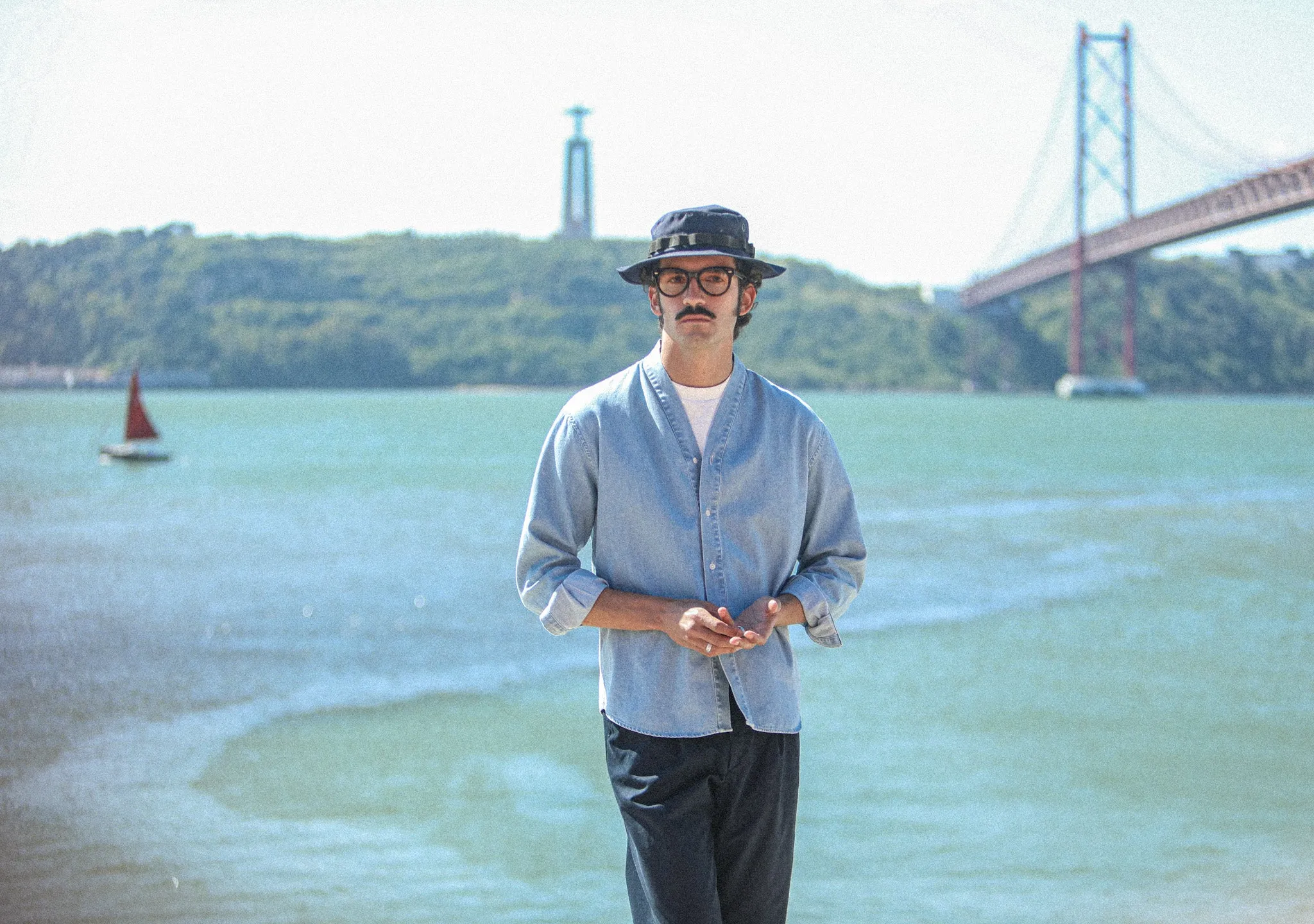 Cardigan Shirt Japanese Denim Bleach sold by Drapeau noir product image thumbnail 3