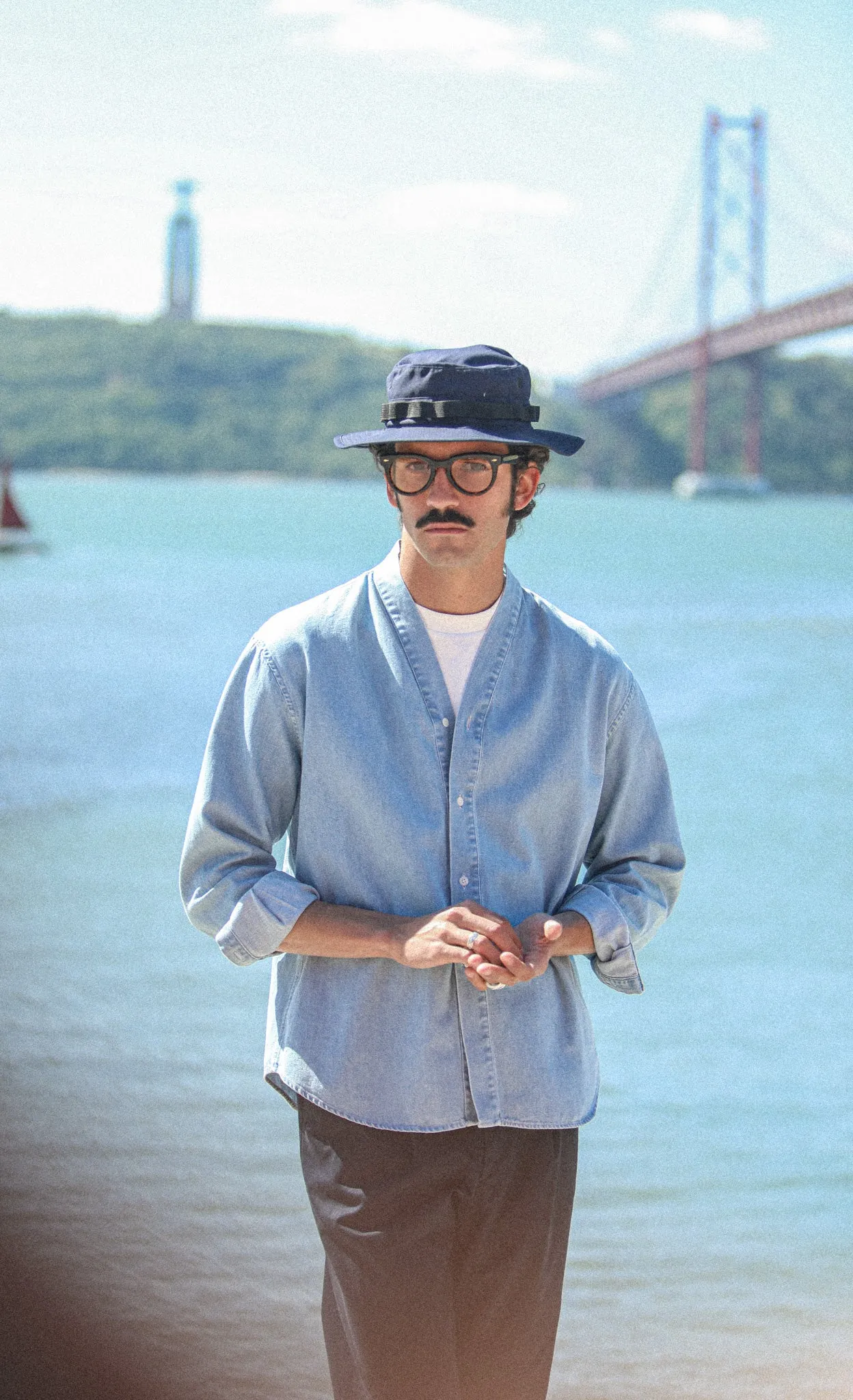 Cardigan Shirt Japanese Denim Bleach sold by Drapeau noir product image thumbnail 4