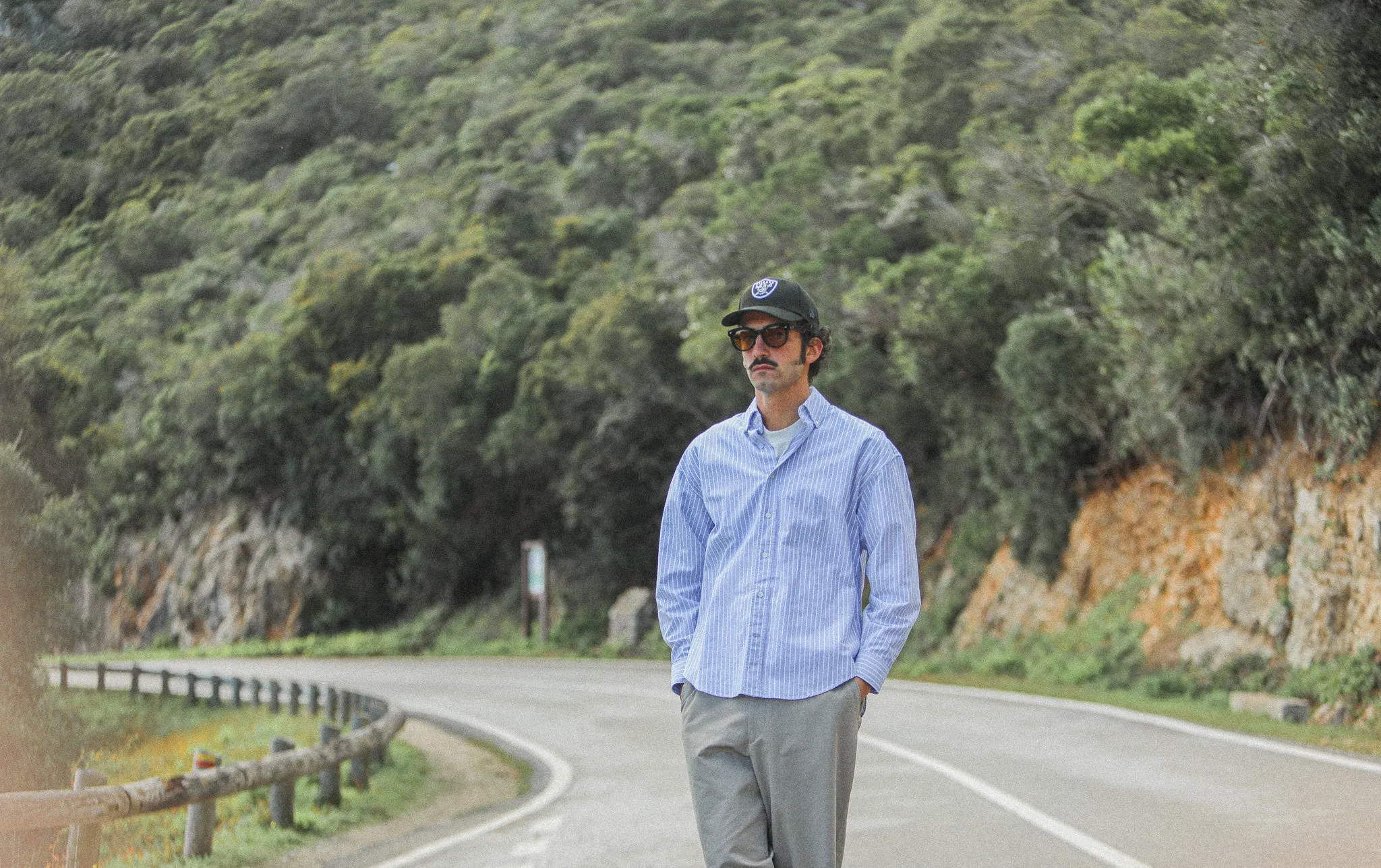 Chemise Oxford Rayures Larges Bleue - Modern Fit sold by Drapeau noir product image thumbnail 3
