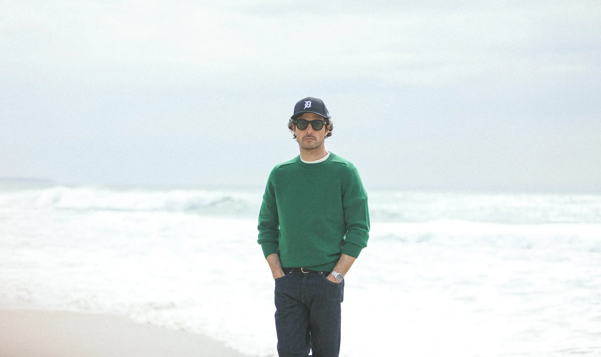 Pull Col Rond Lambswool Vert sold by Drapeau noir product image thumbnail 3