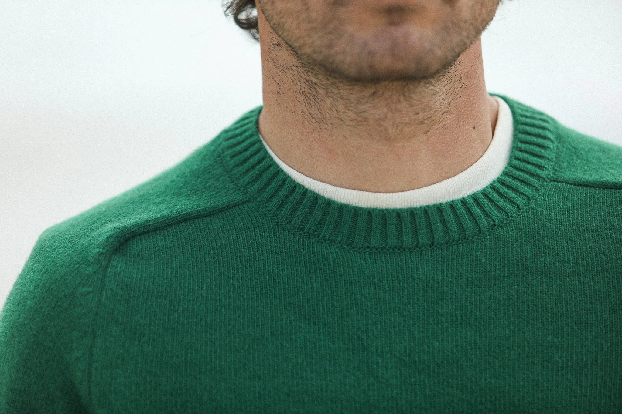 Pull Col Rond Lambswool Vert sold by Drapeau noir product image thumbnail 5