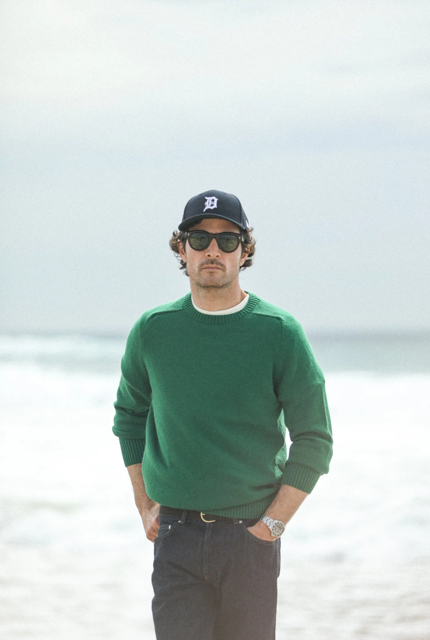 Pull Col Rond Lambswool Vert sold by Drapeau noir product image thumbnail 4