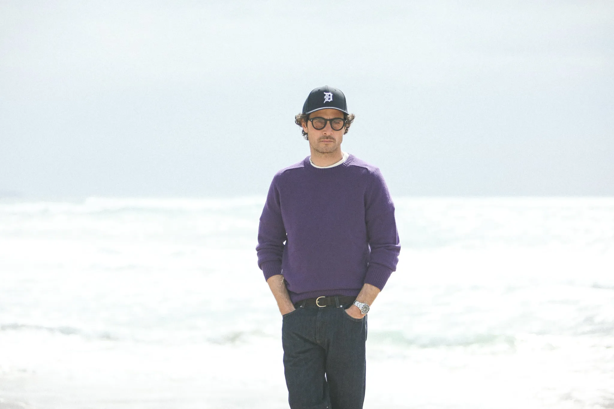 Pull Col Rond Lambswool Purple sold by Drapeau noir product image thumbnail 3