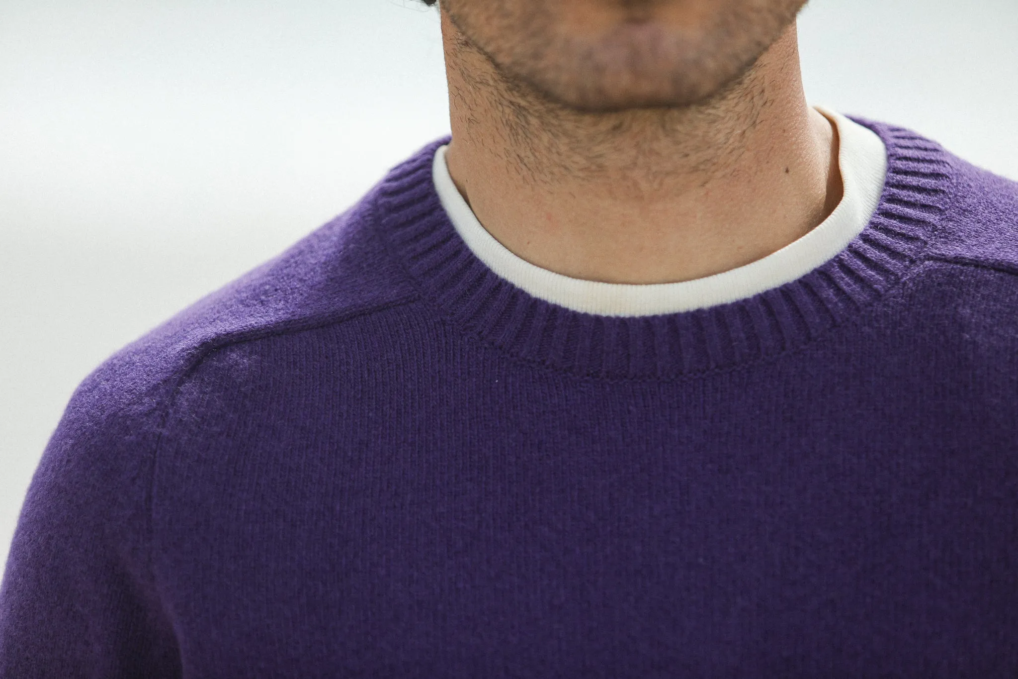 Pull Col Rond Lambswool Purple sold by Drapeau noir product image thumbnail 5