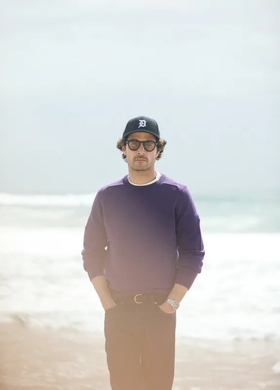 Pull Col Rond Lambswool Purple made by Drapeau noir