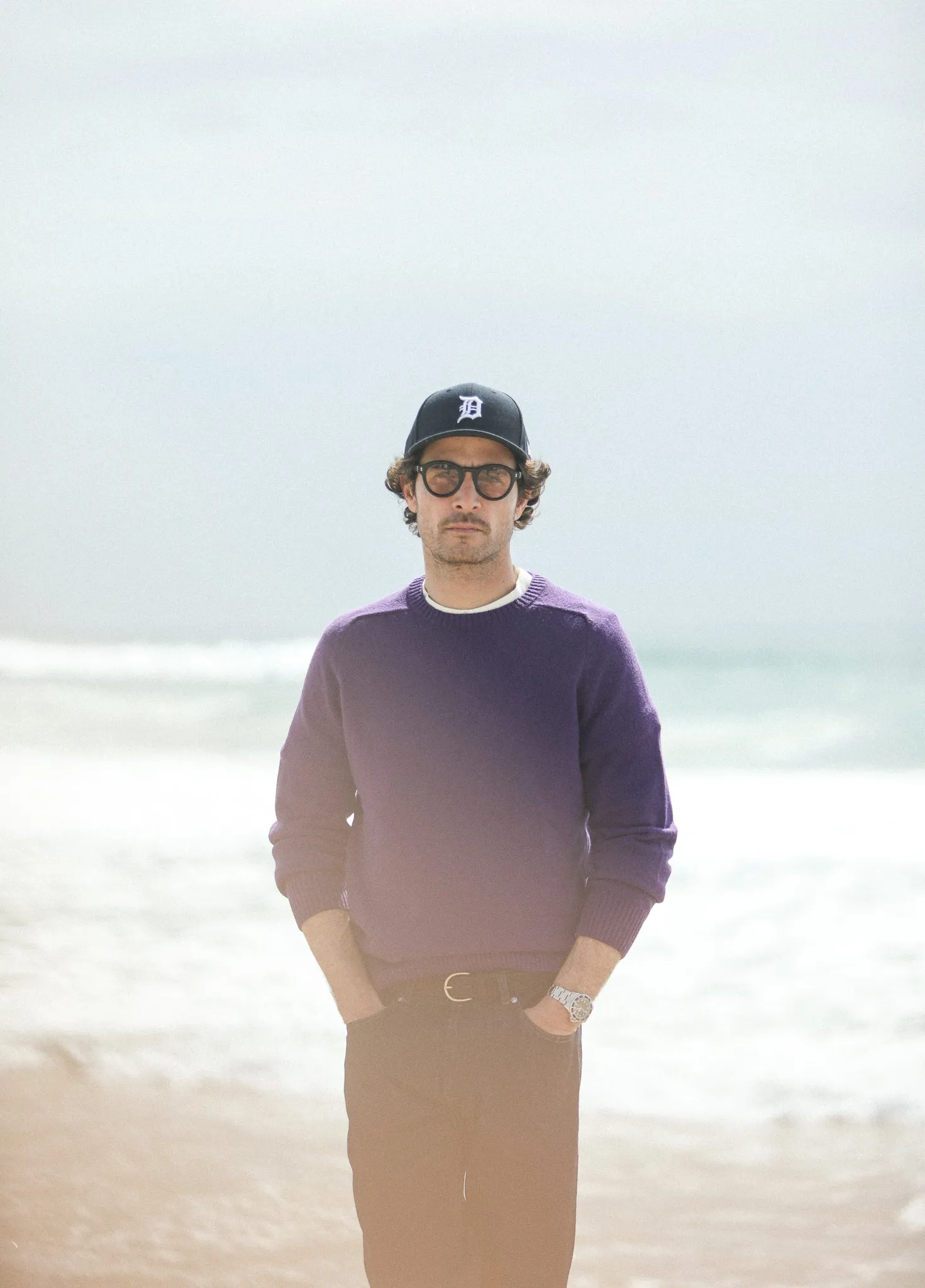 Pull Col Rond Lambswool Purple sold by Drapeau noir