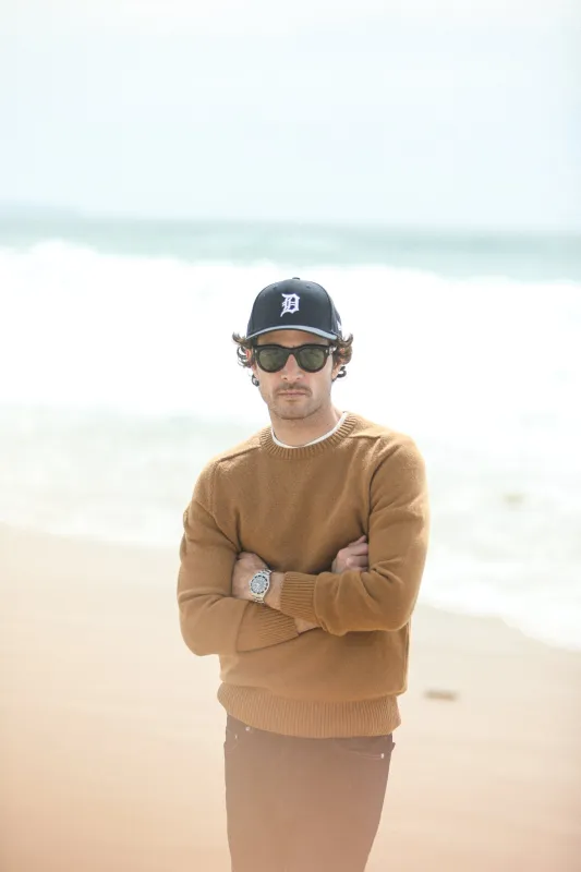Pull Col Rond Lambswool Camel made by Drapeau noir