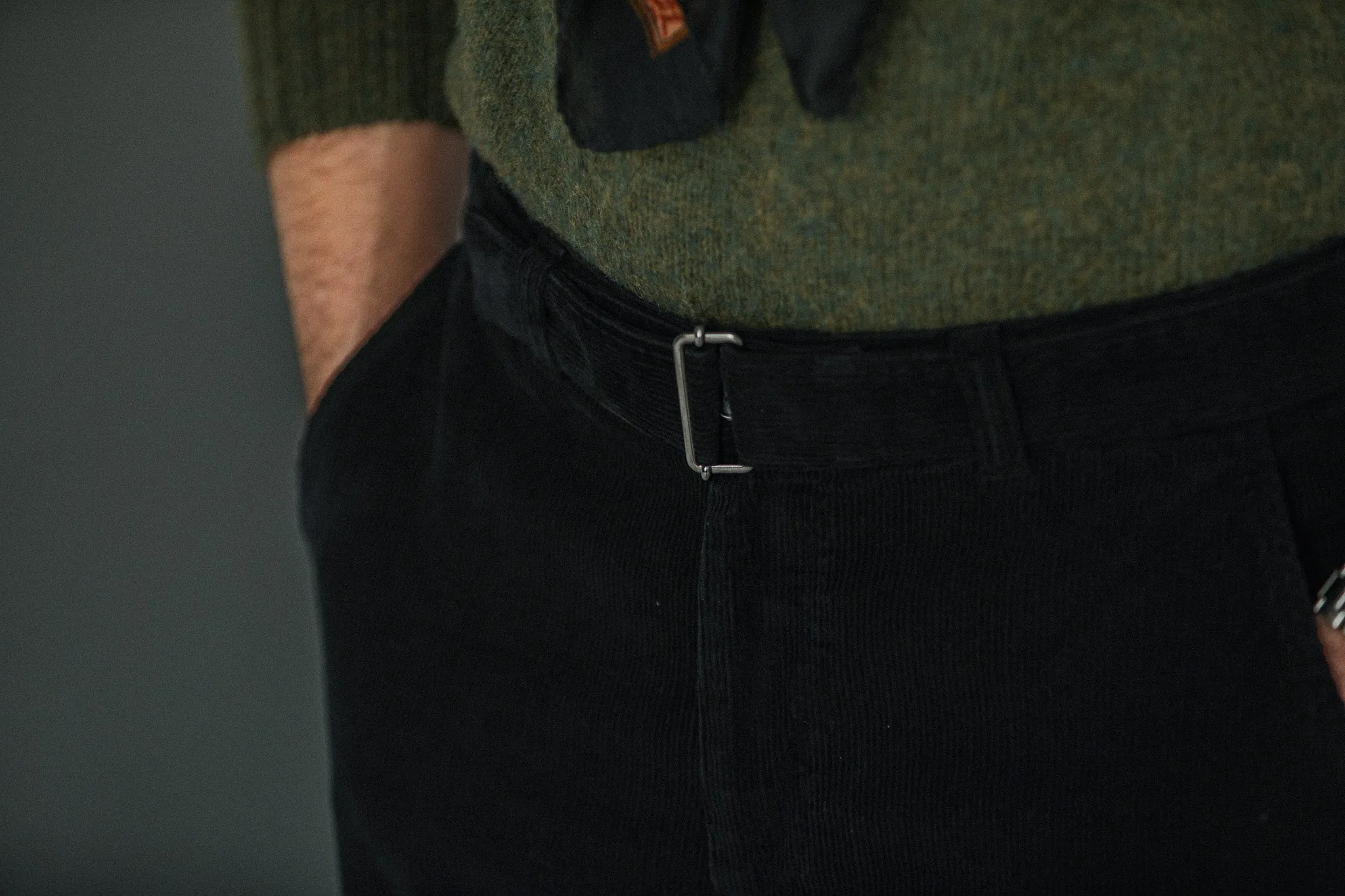 Chino Militaire Velours Noir - Comfort Fit sold by Drapeau noir product image thumbnail 5
