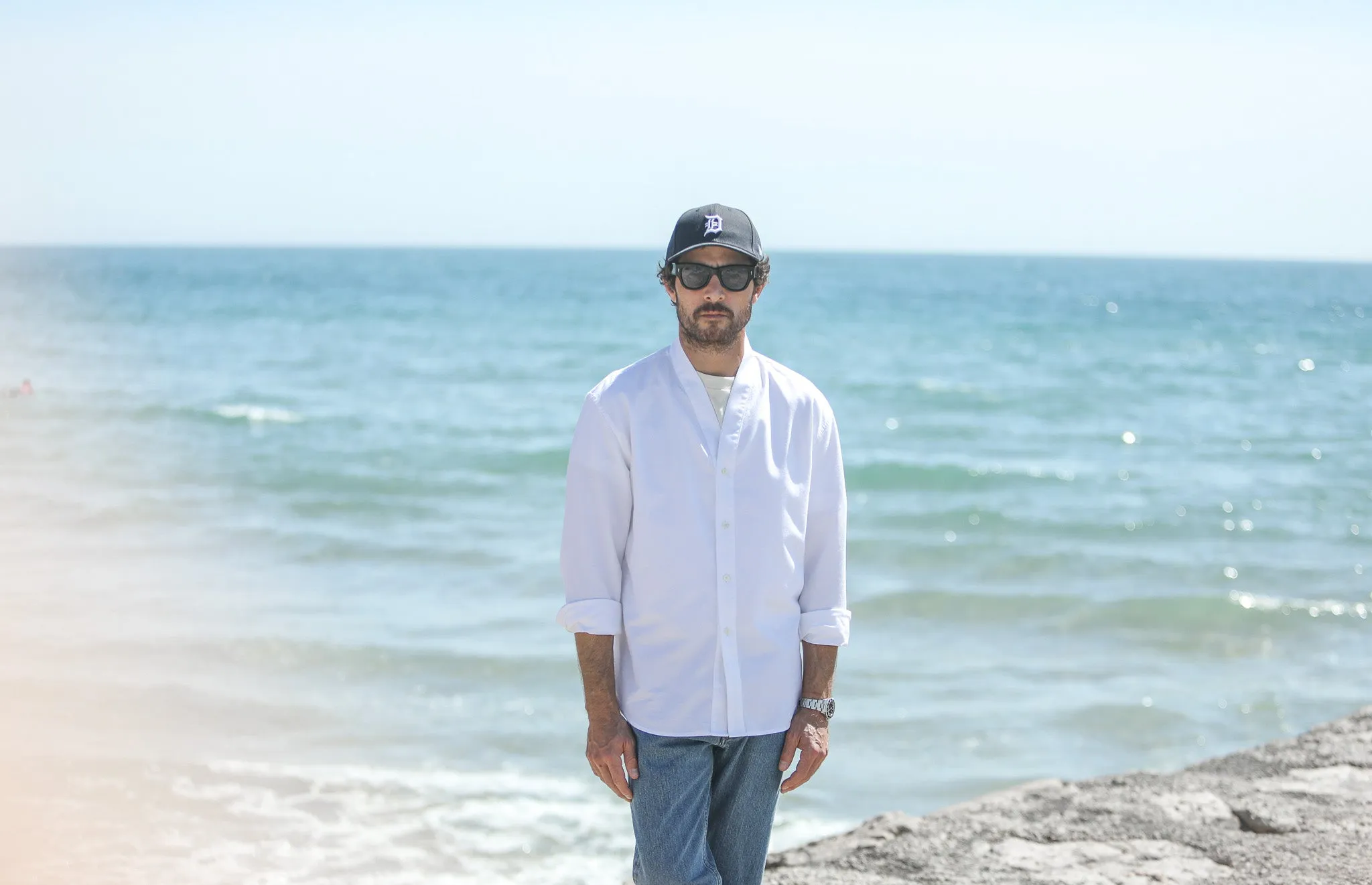 Cardigan Shirt Oxford White sold by Drapeau noir product image thumbnail 3
