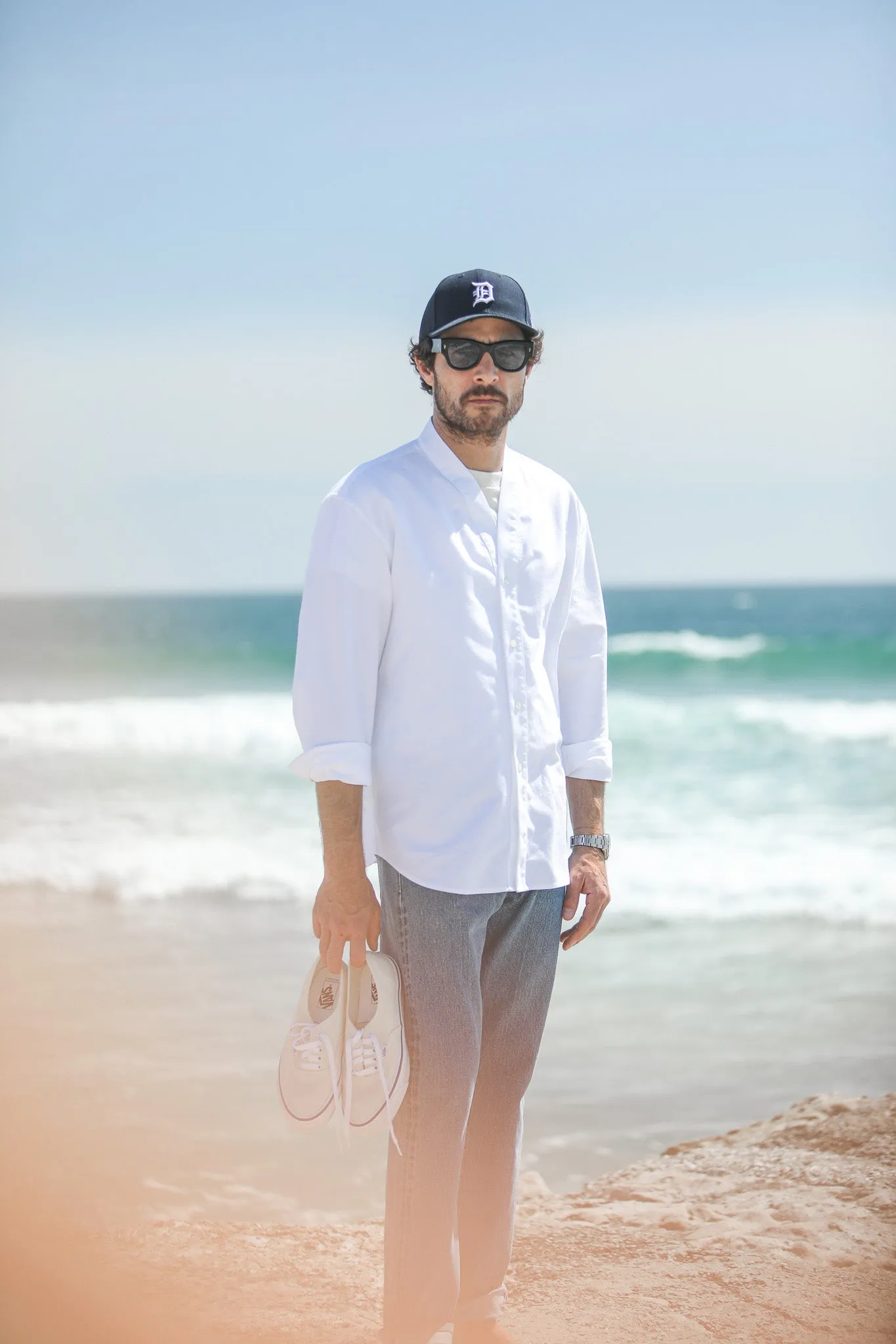 Cardigan Shirt Oxford White sold by Drapeau noir product image thumbnail 4