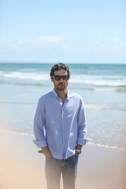 Chemise Oxford Bleu - Col Tailleur made by Drapeau noir