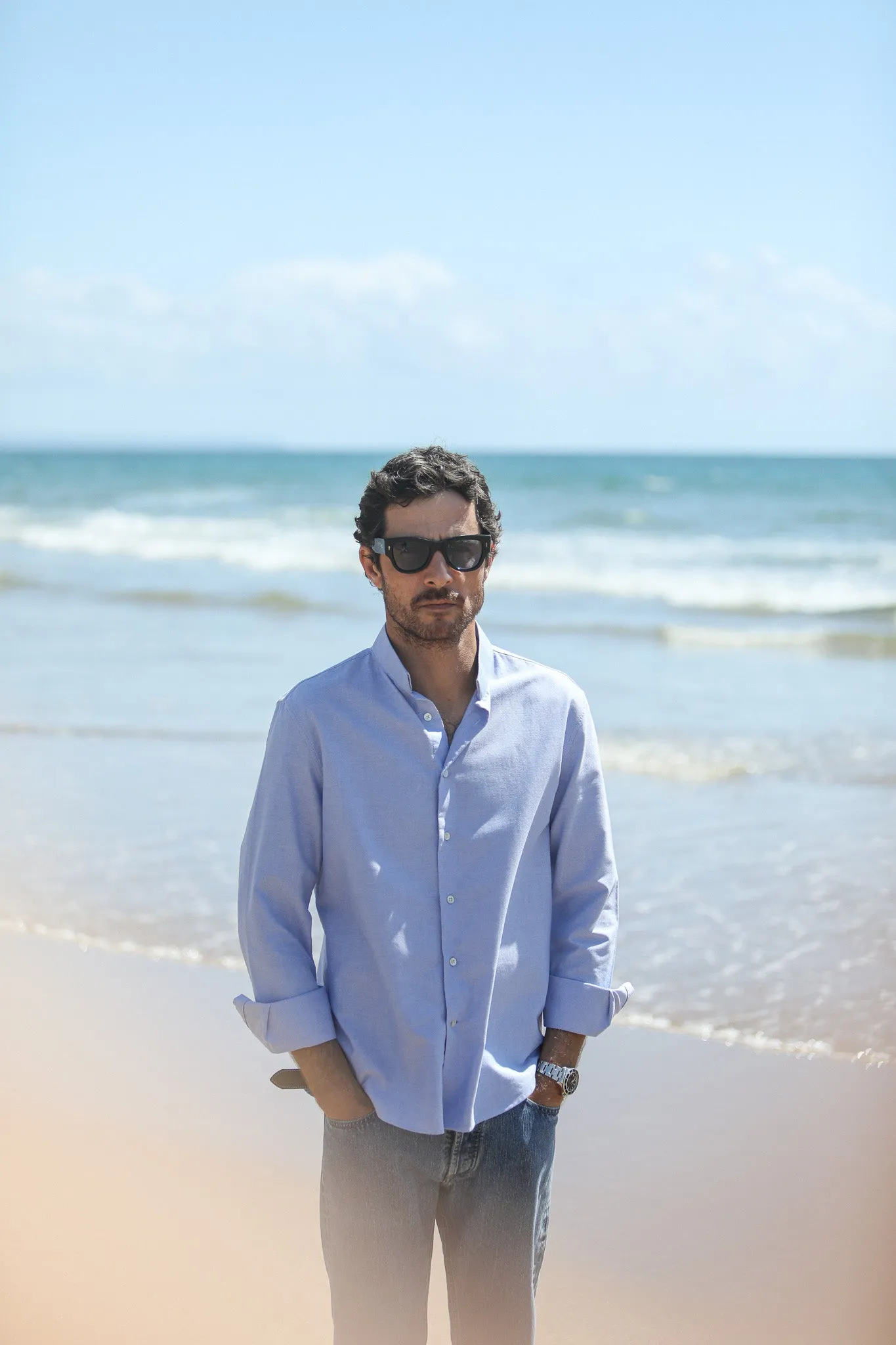 Chemise Oxford Bleu - Col Tailleur sold by Drapeau noir