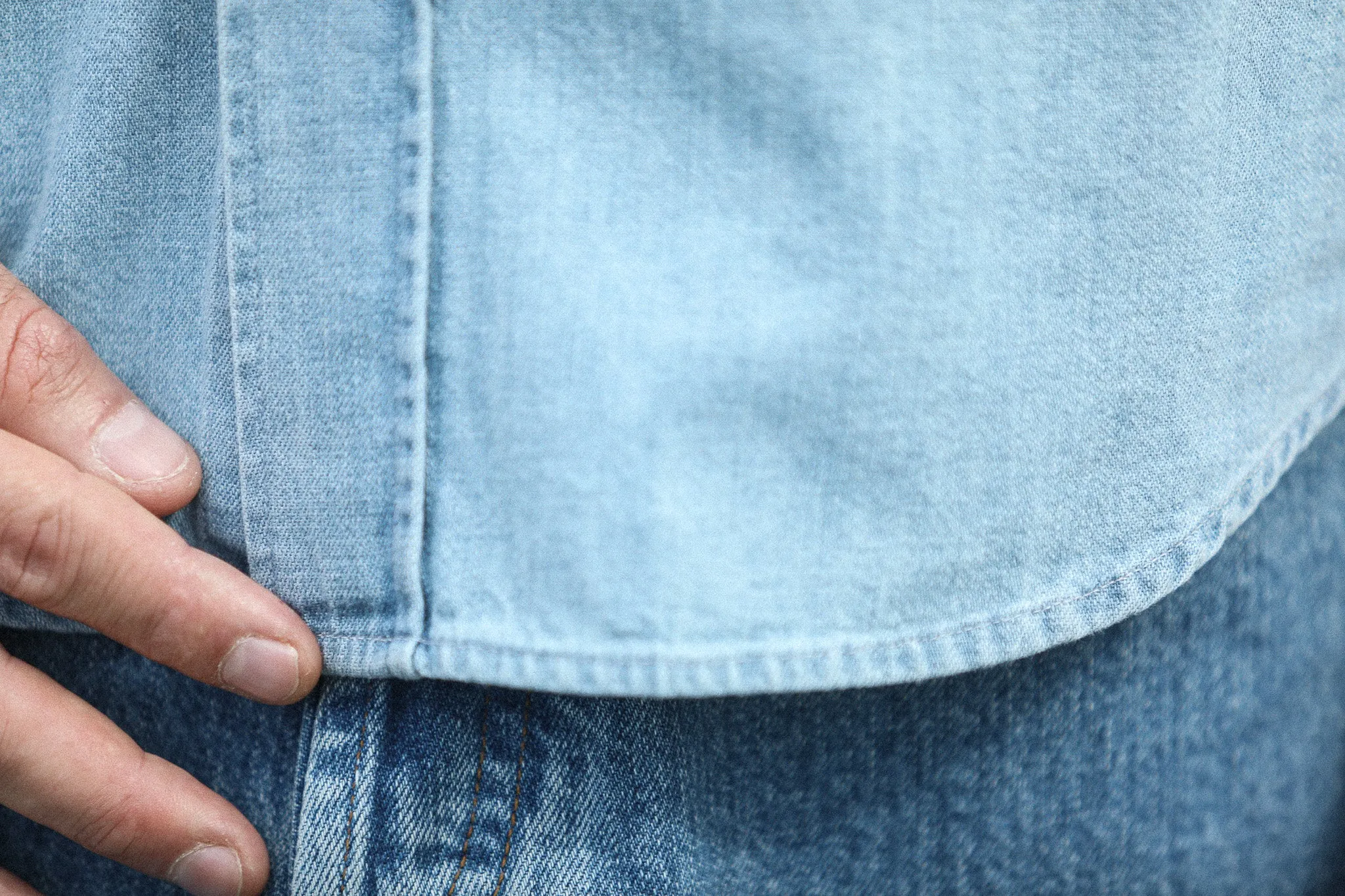 Chemise Denim Japonais Bleached - Modern Fit sold by Drapeau noir product image thumbnail 5