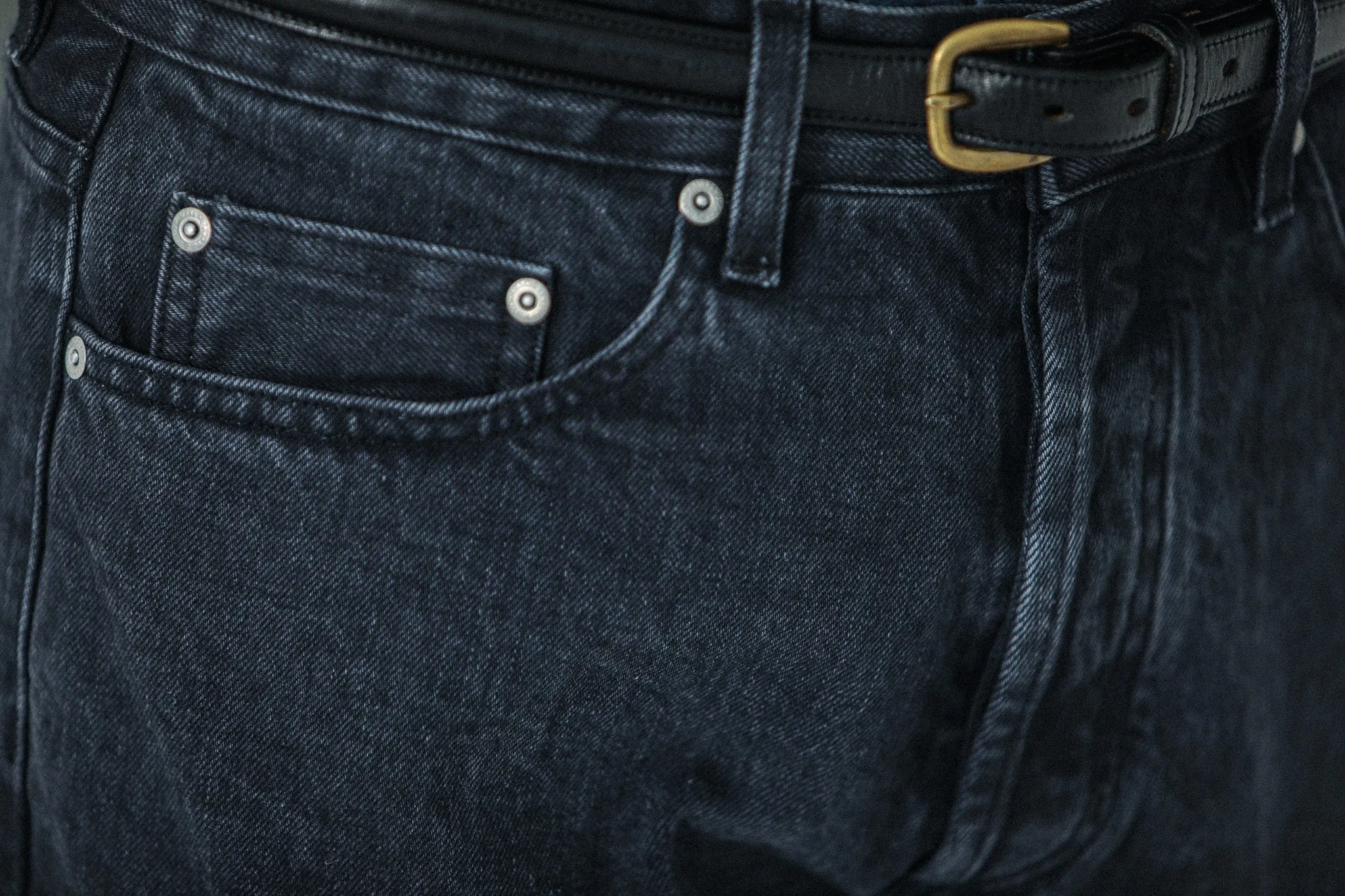 Jean Selvedge Noir Stonewash - Athletic Fit sold by Drapeau noir product image thumbnail 5