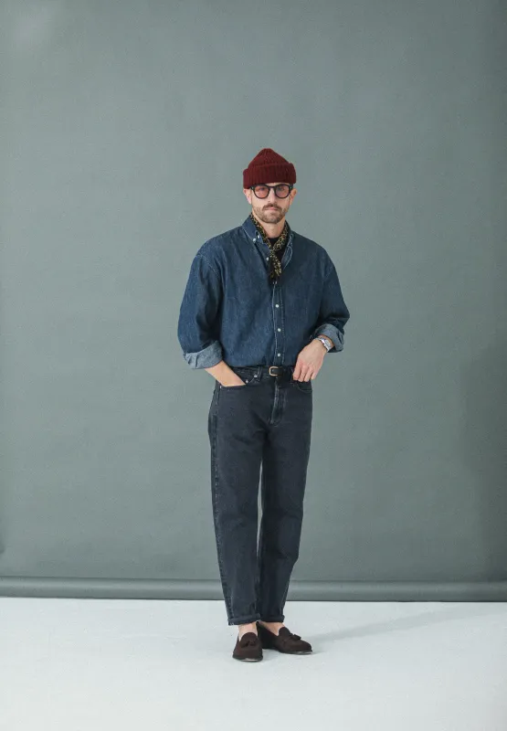 Jean Selvedge Noir Stonewash - Athletic Fit made by Drapeau noir