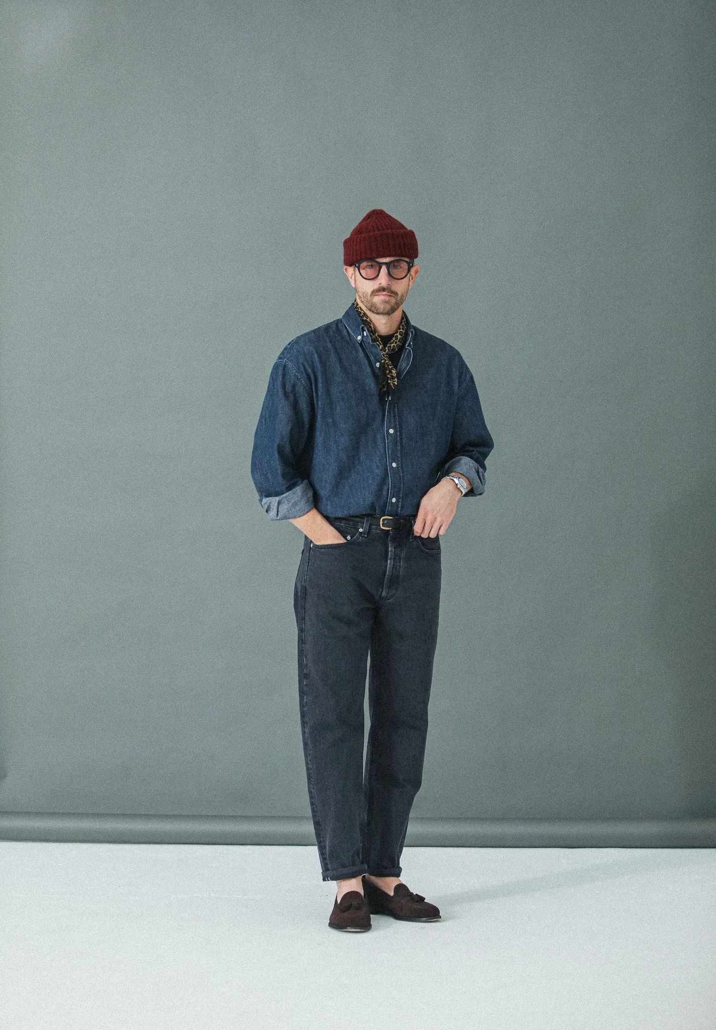 Jean Selvedge Noir Stonewash - Athletic Fit sold by Drapeau noir