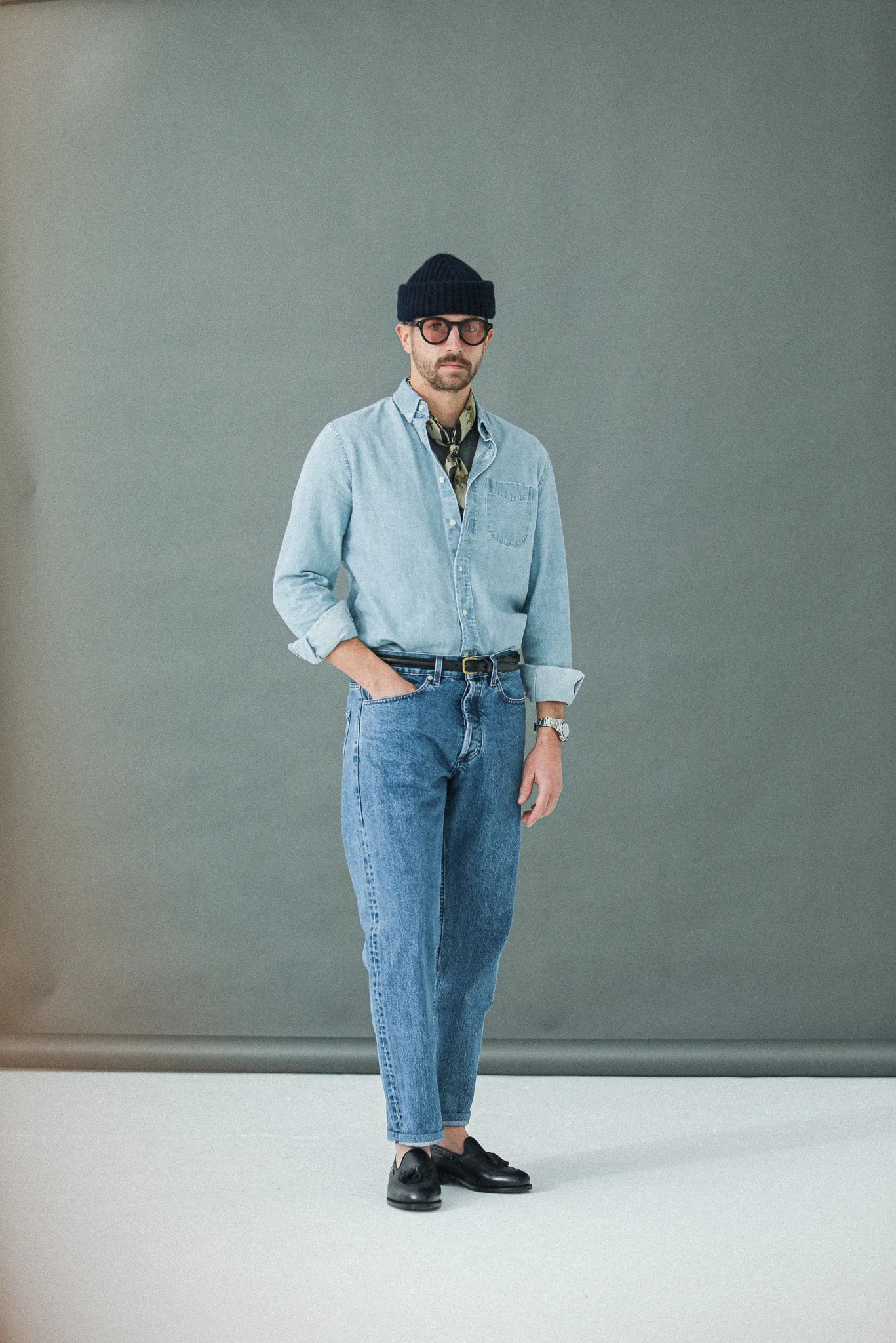 Jean Selvedge Blue Bleach - Athletic Fit sold by Drapeau noir product image thumbnail 4