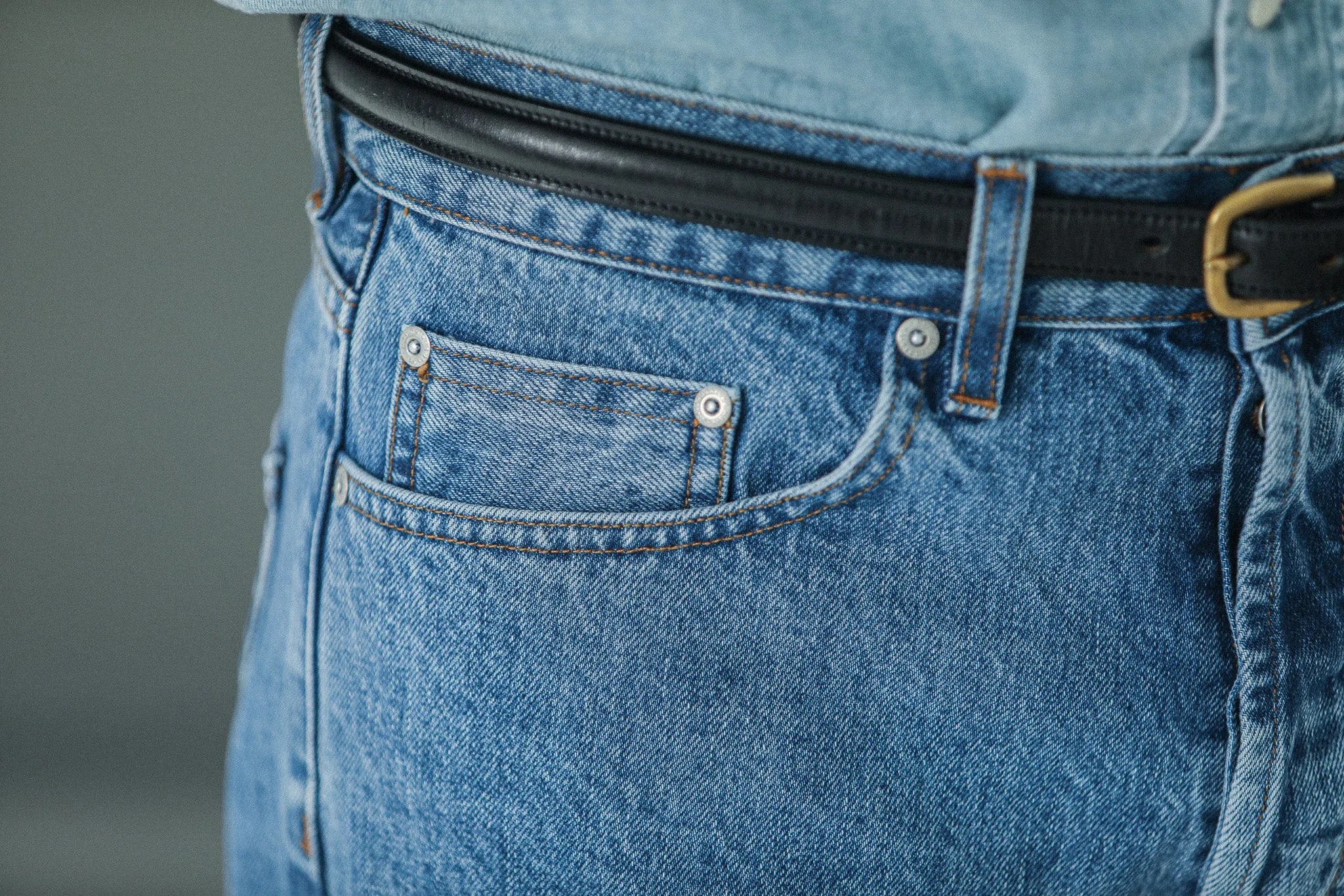 Jean Selvedge Blue Bleach - Athletic Fit sold by Drapeau noir product image thumbnail 5