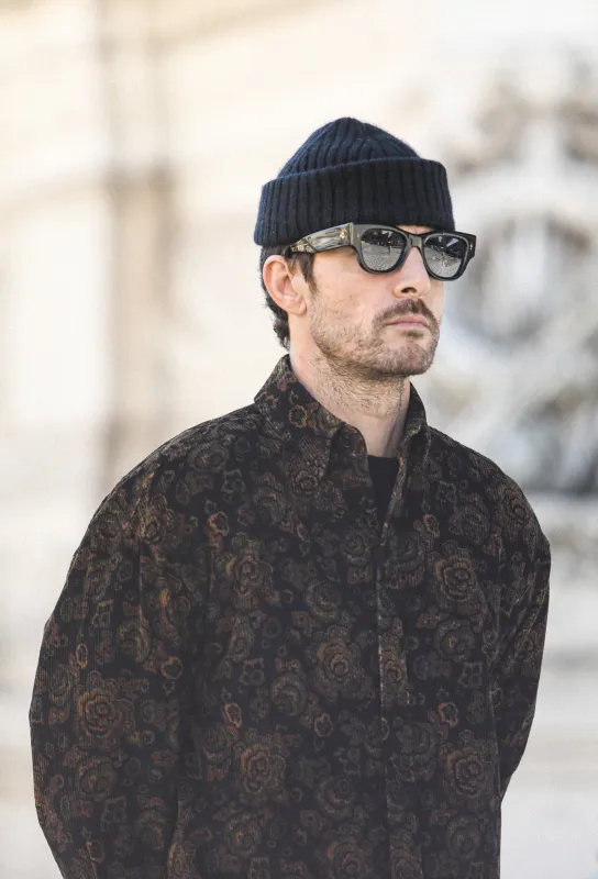 Surchemise Velours Paisley Noir - New Modern Fit made by Drapeau noir