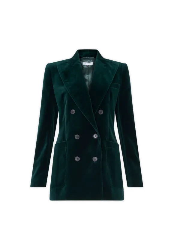 VELVET BIANCA JACKET I GREEN I 14 sold by Bella Freud