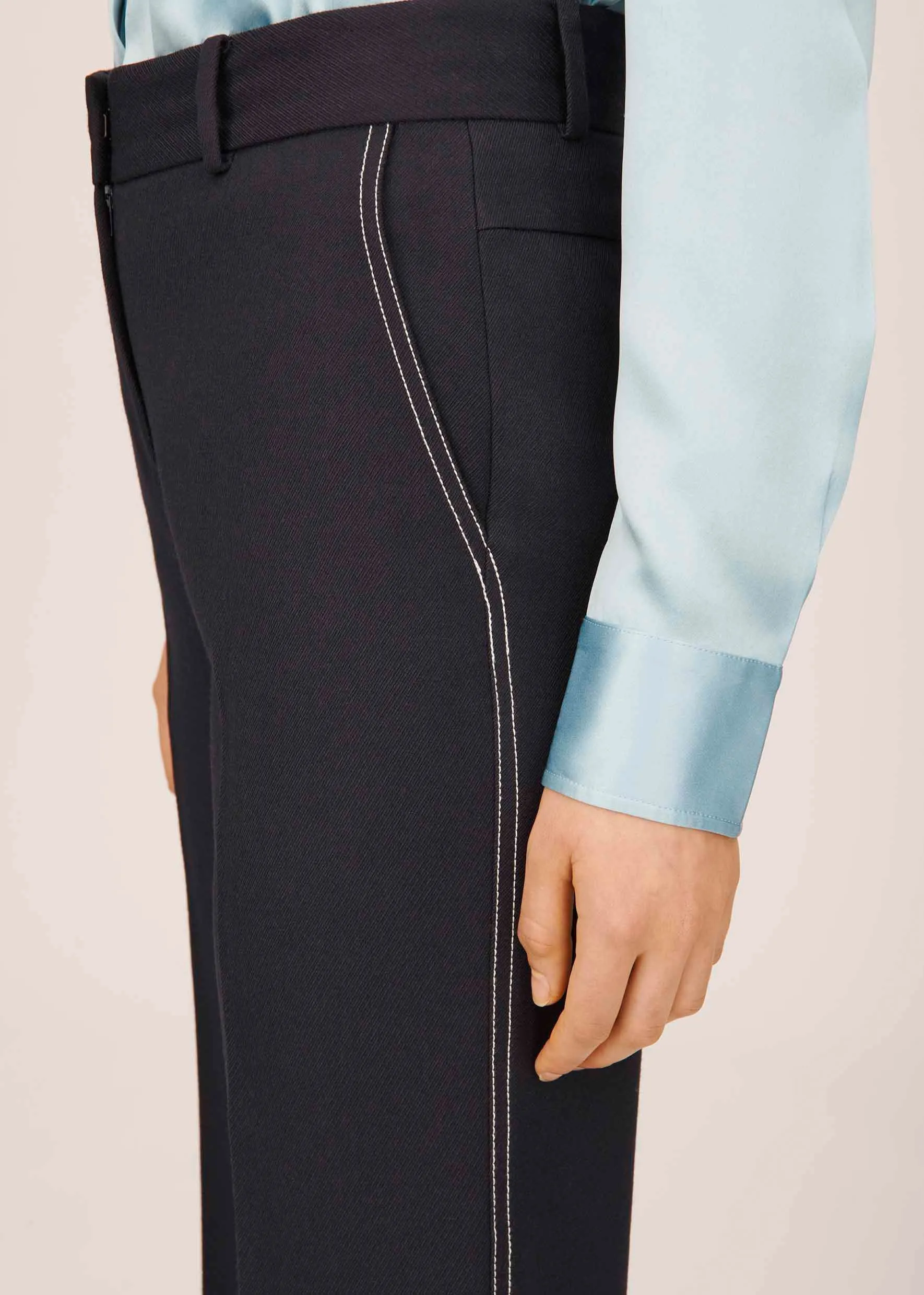 Cavalry Twill Topstitched Slim Kim Trouser sold by Bella Freud product image thumbnail 3