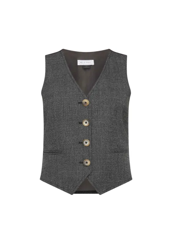 Chrissie Waistcoat Bret Easton Ellis Check sold by Bella Freud