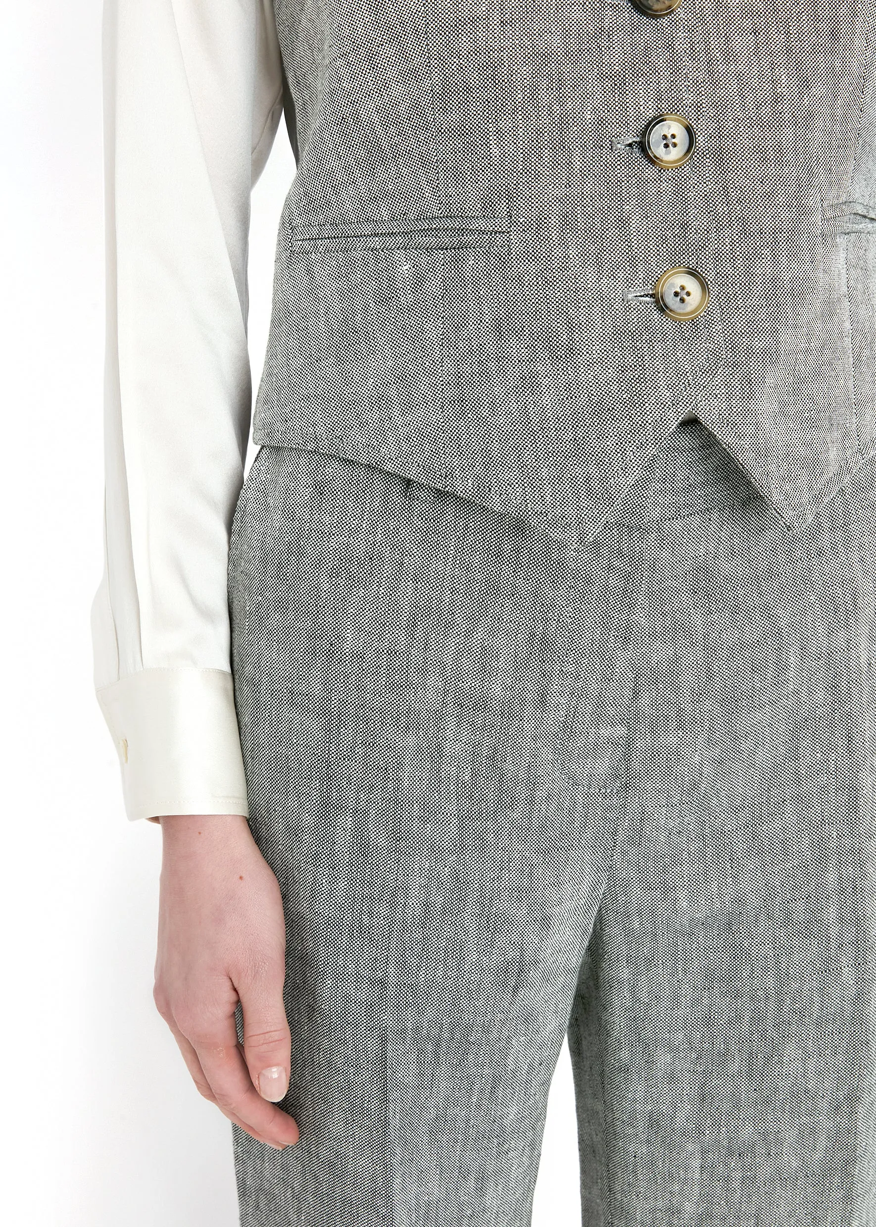 Chrissie Waistcoat Linen sold by Bella Freud product image thumbnail 3