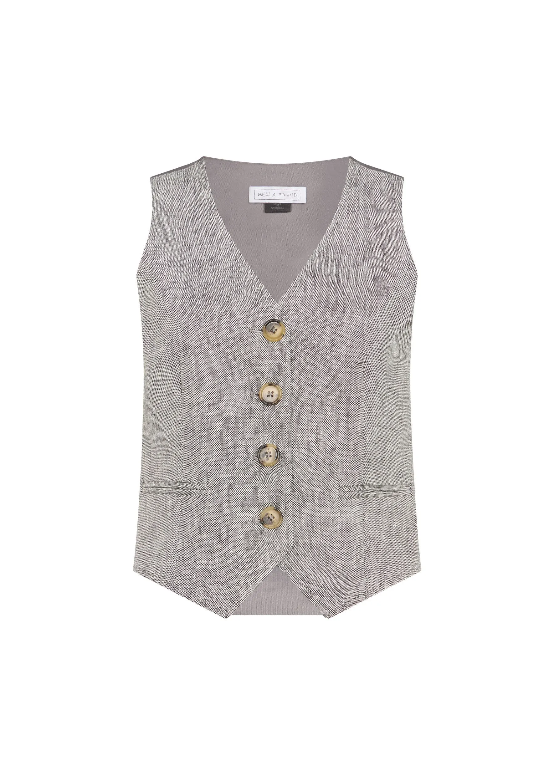 Chrissie Waistcoat Linen sold by Bella Freud