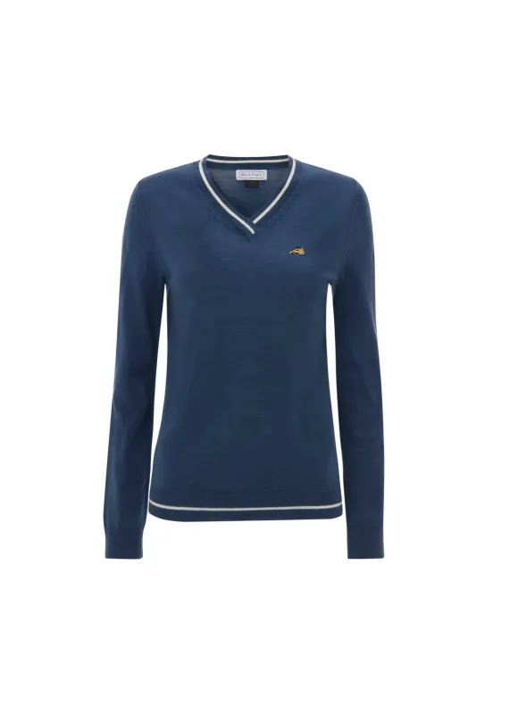 Embroidered Dog V-Neck Jumper made by Bella Freud