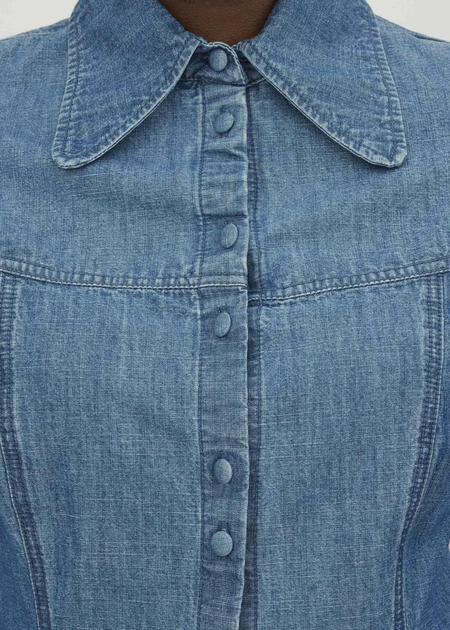 Chambray Mini Shirt Dress sold by Bella Freud product image thumbnail 4